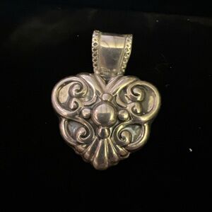 Mexican TD 115 925 marked Sterling Silver Heart Pendant Rare design
